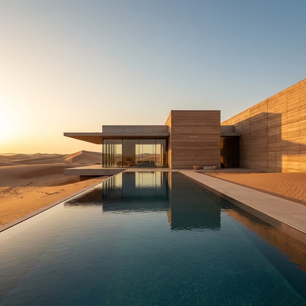 Desert Sunset Luxury Architecture